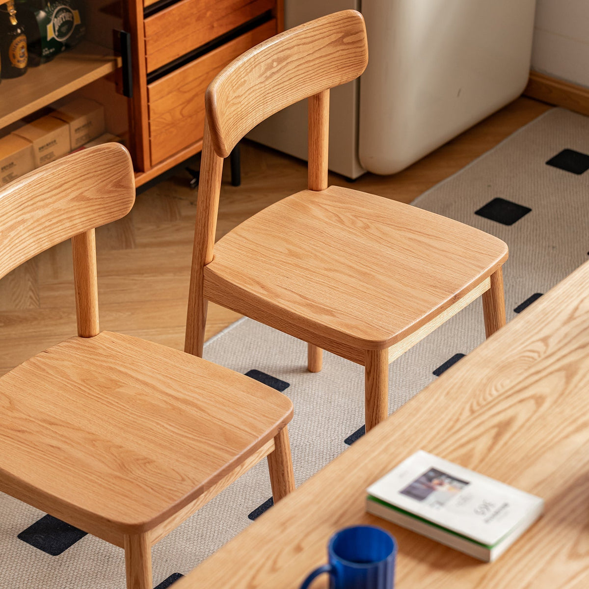 Scandinavian Oak Wood Dining Chair GREEN