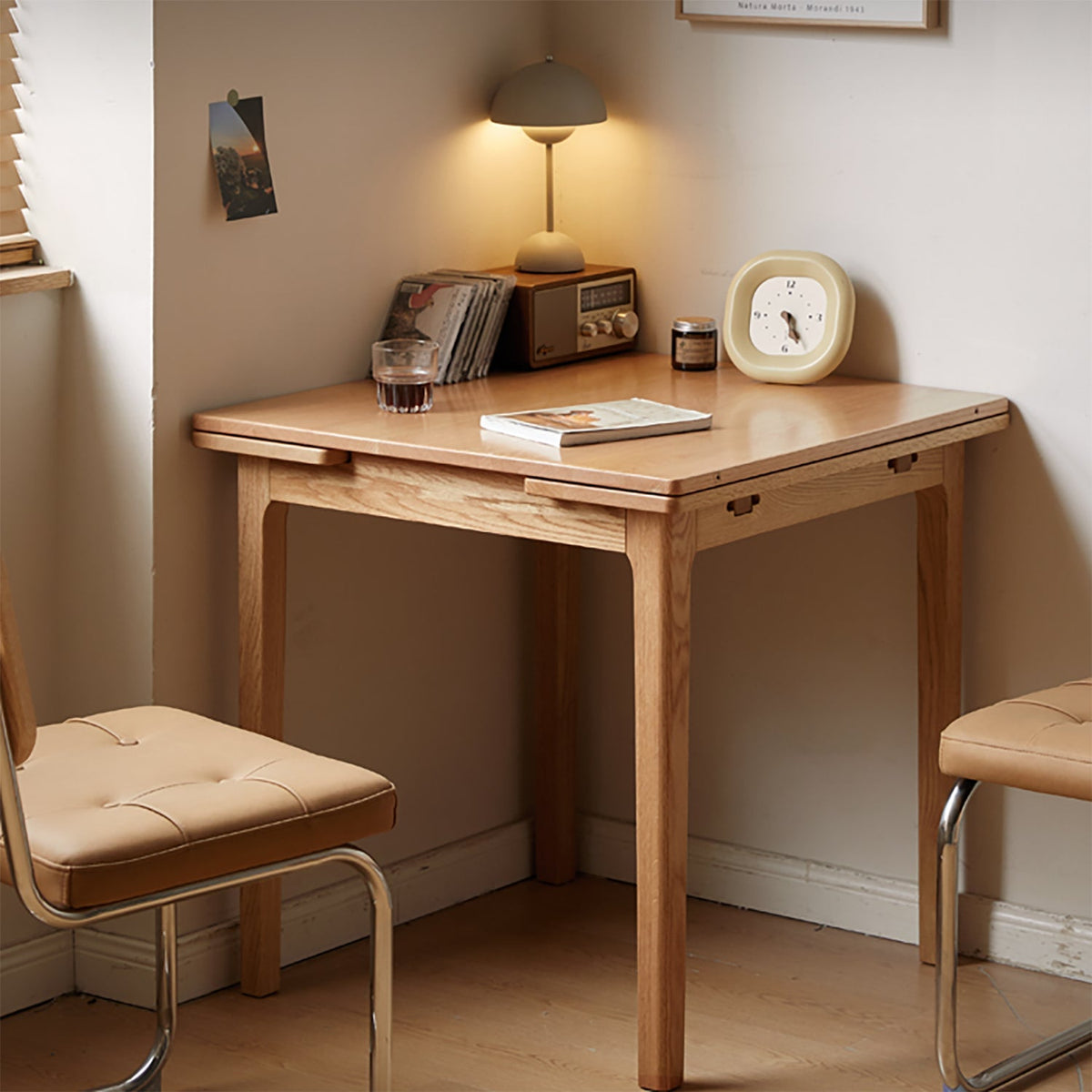 Scandinavian Oak Wood Extendable Dining Table EXTENDRA