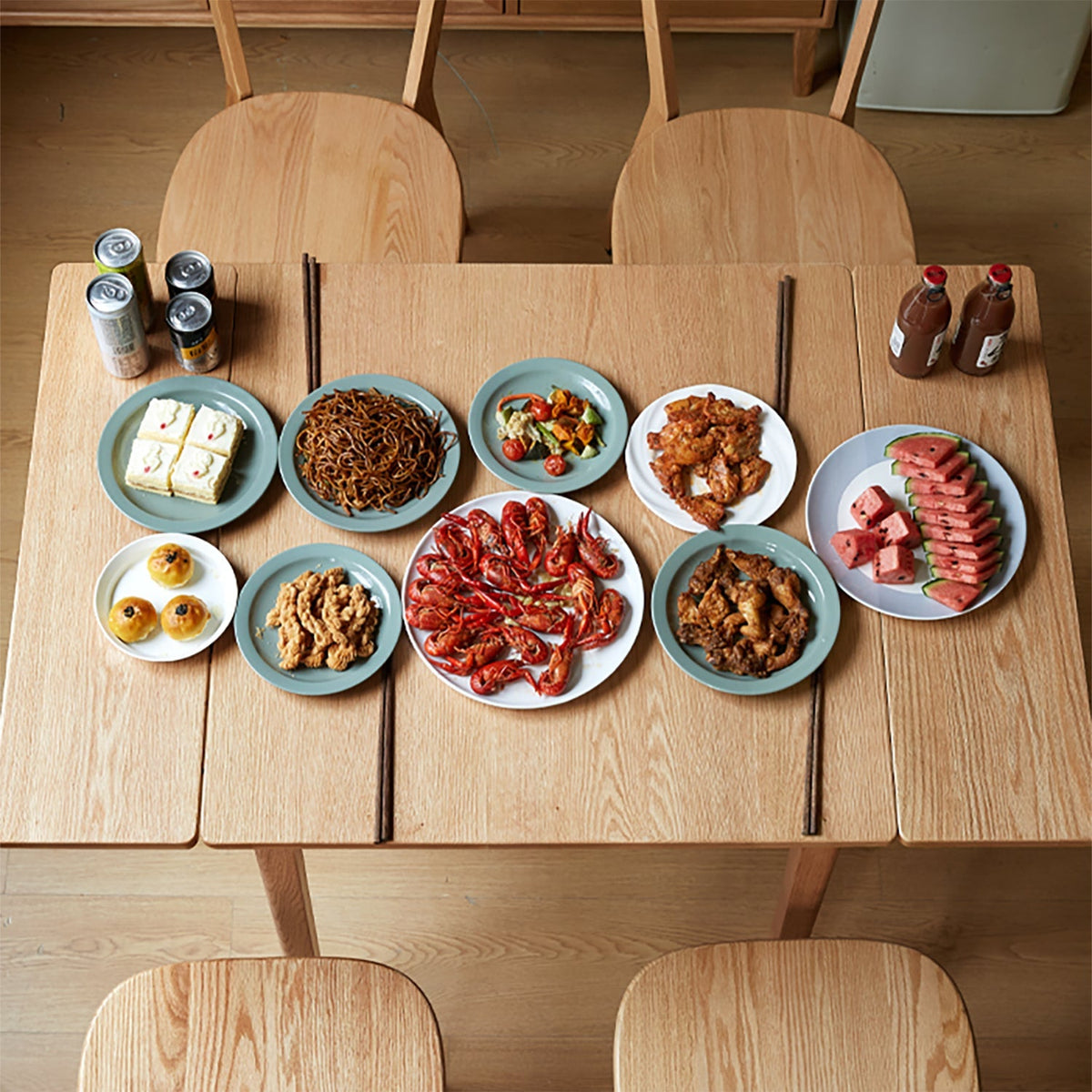 Scandinavian Oak Wood Extendable Dining Table EXTENDRA