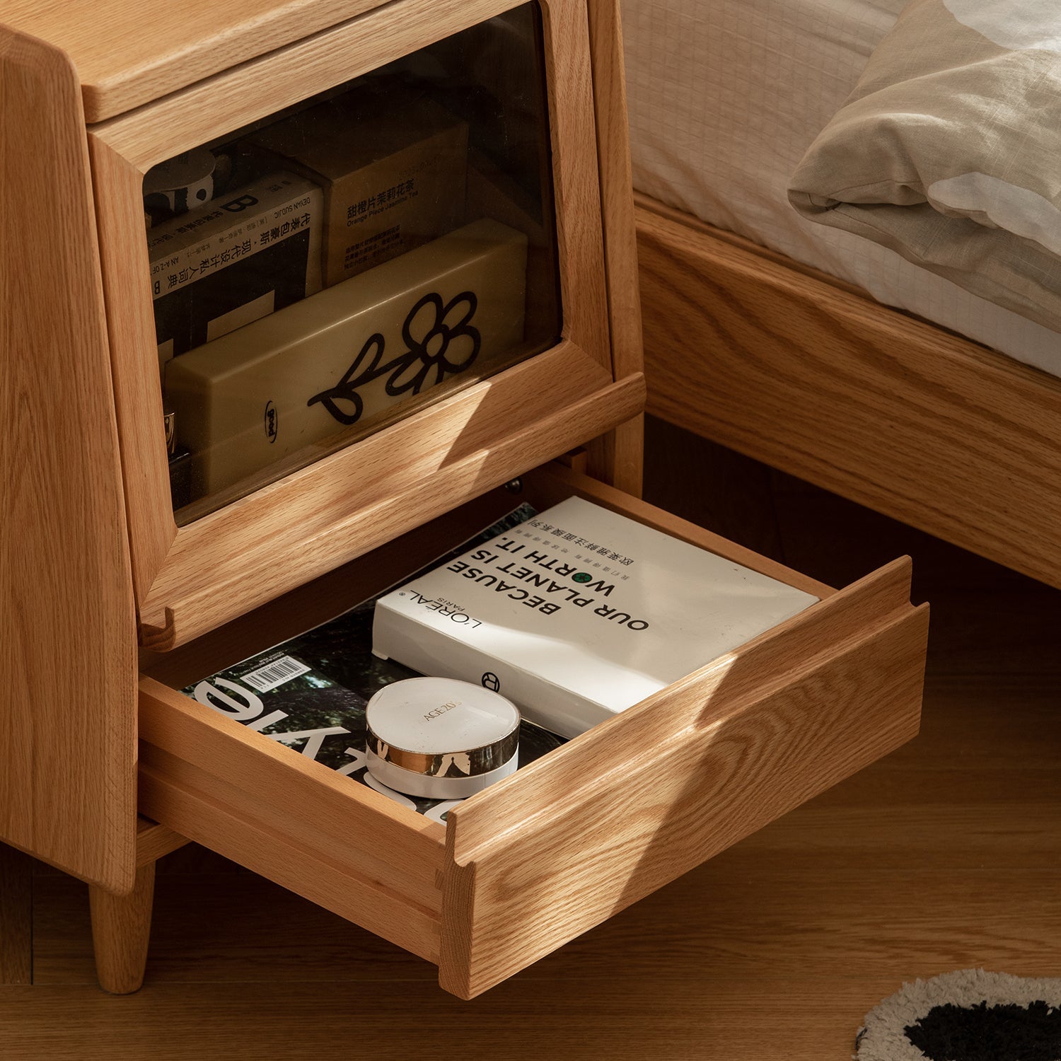 Scandinavian Oak Wood Side Table OXYGEN