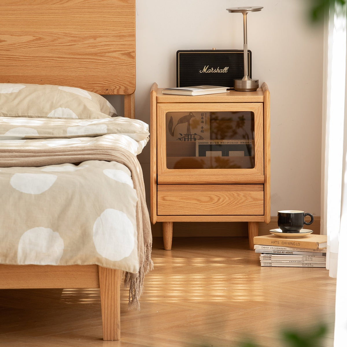 Scandinavian Oak Wood Side Table OXYGEN