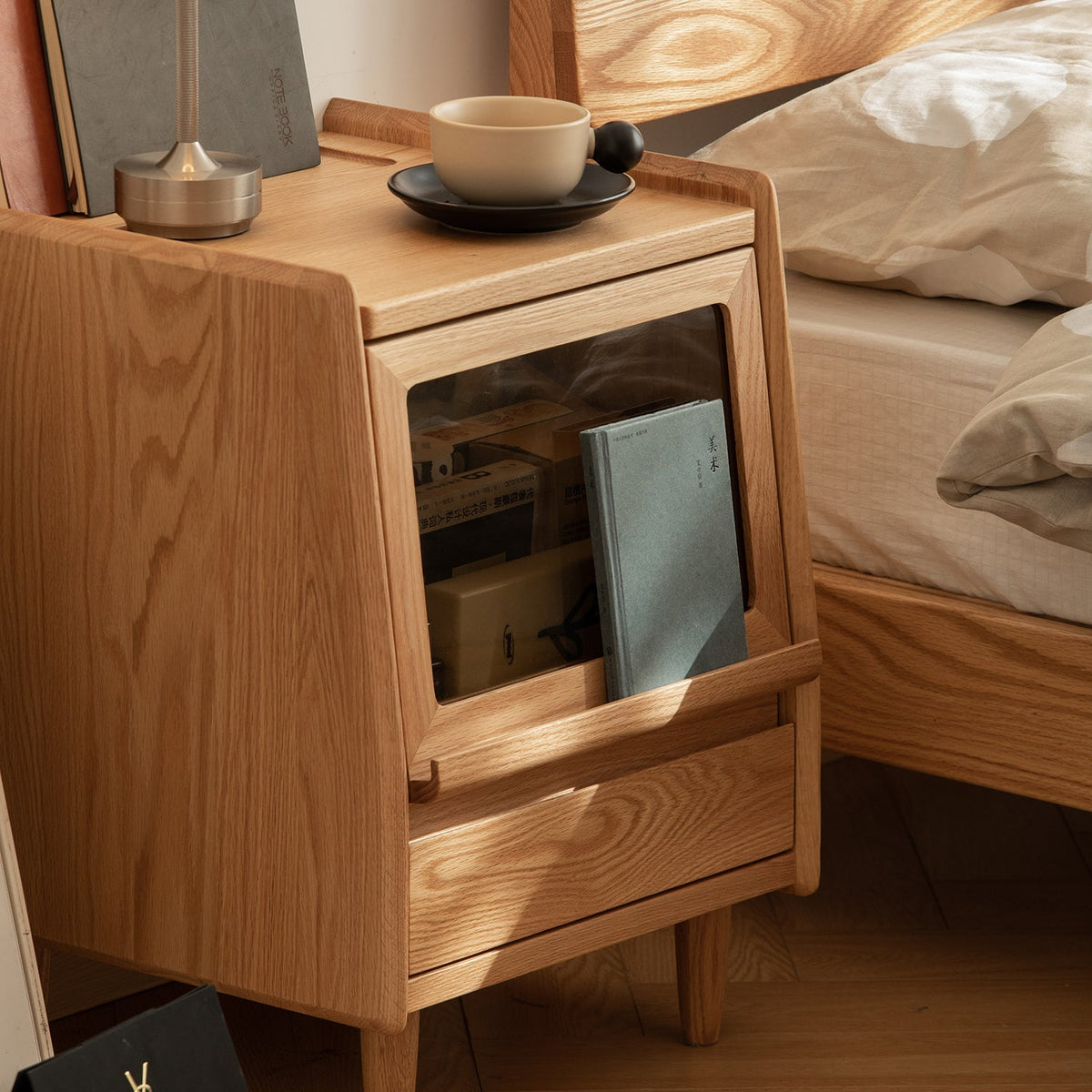 Scandinavian Oak Wood Side Table OXYGEN