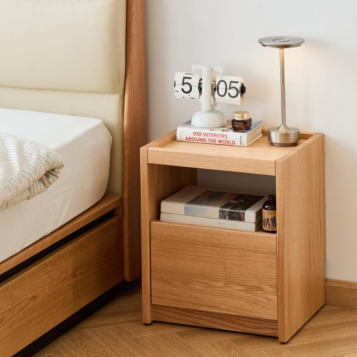 Scandinavian Oak Wood Side Table SUGAR