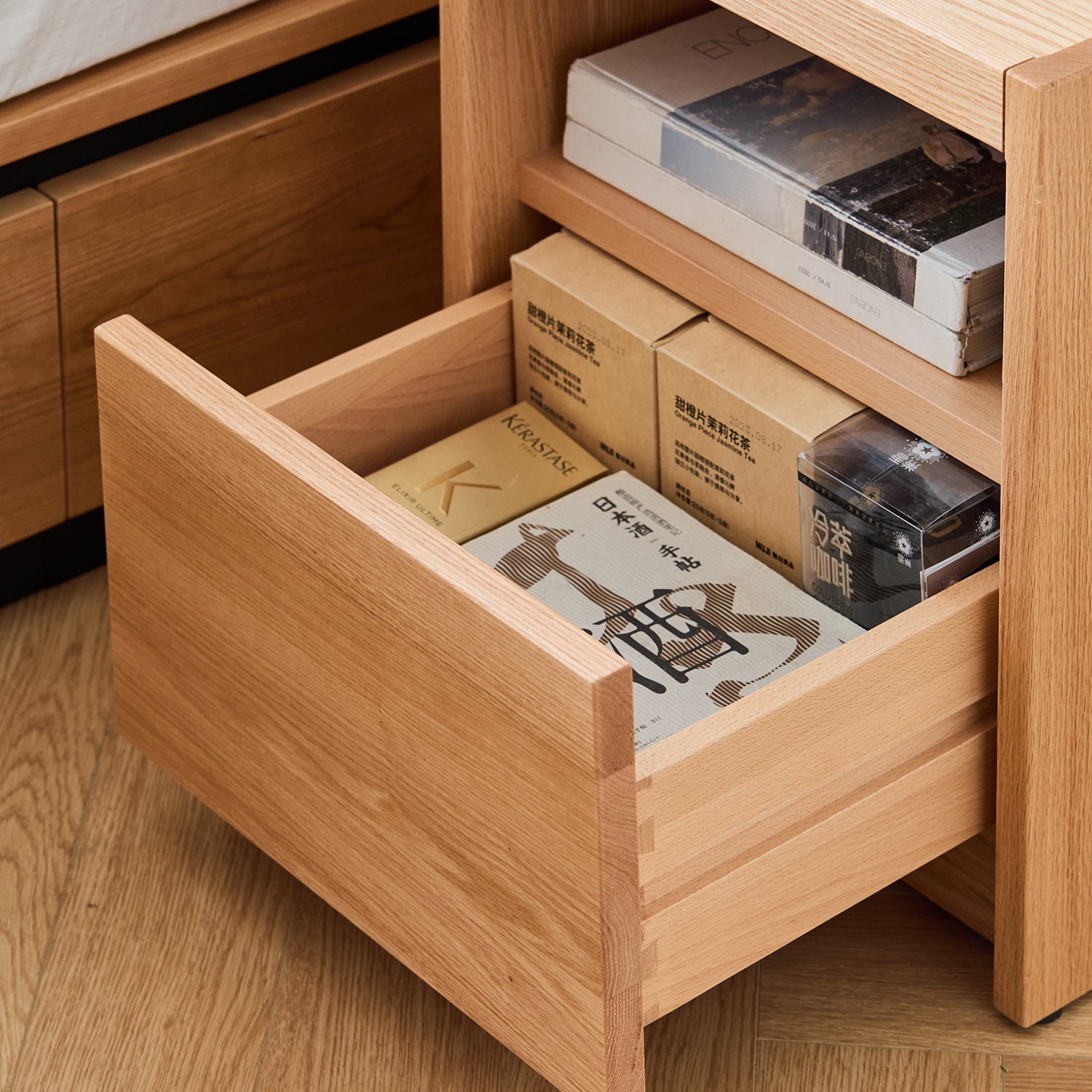 Scandinavian Oak Wood Side Table SUGAR