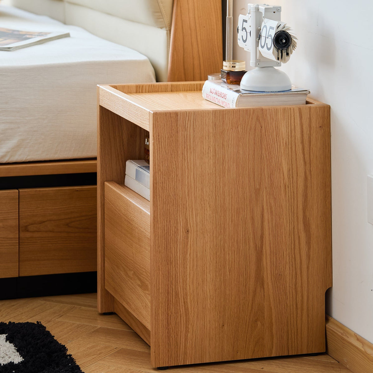 Scandinavian Oak Wood Side Table SUGAR