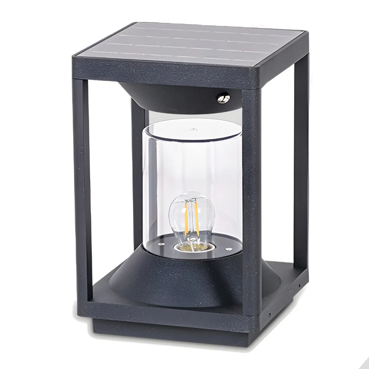 Simple Square Solar Outdoor Pathway Table Lamp Pillar Light