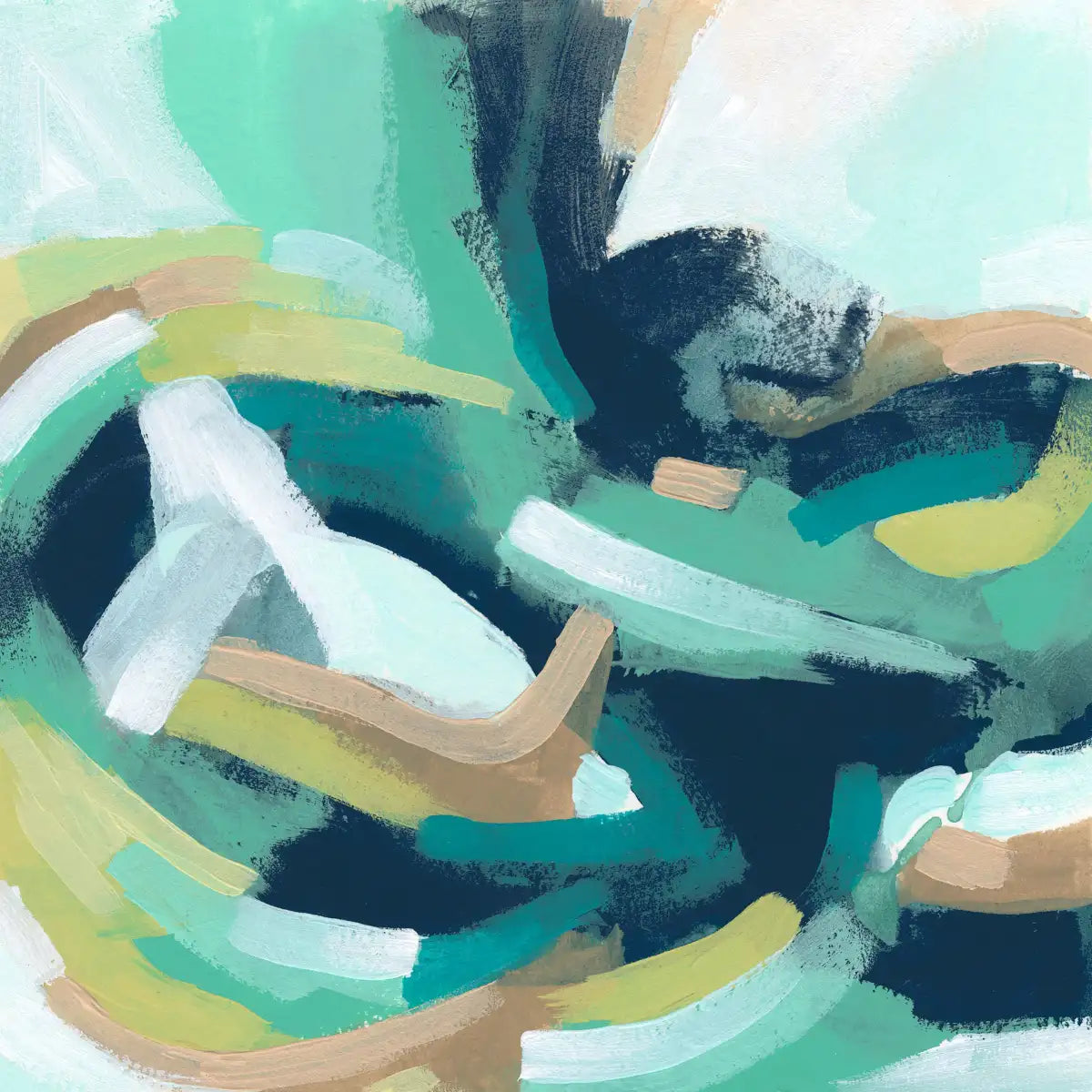 Teal Swirl Abstract IV Wall Art