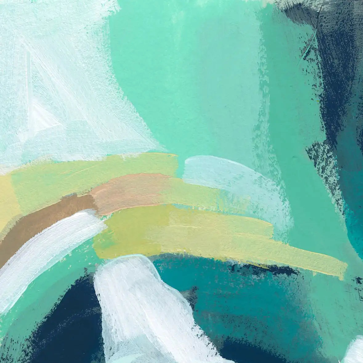 Teal Swirl Abstract IV Wall Art