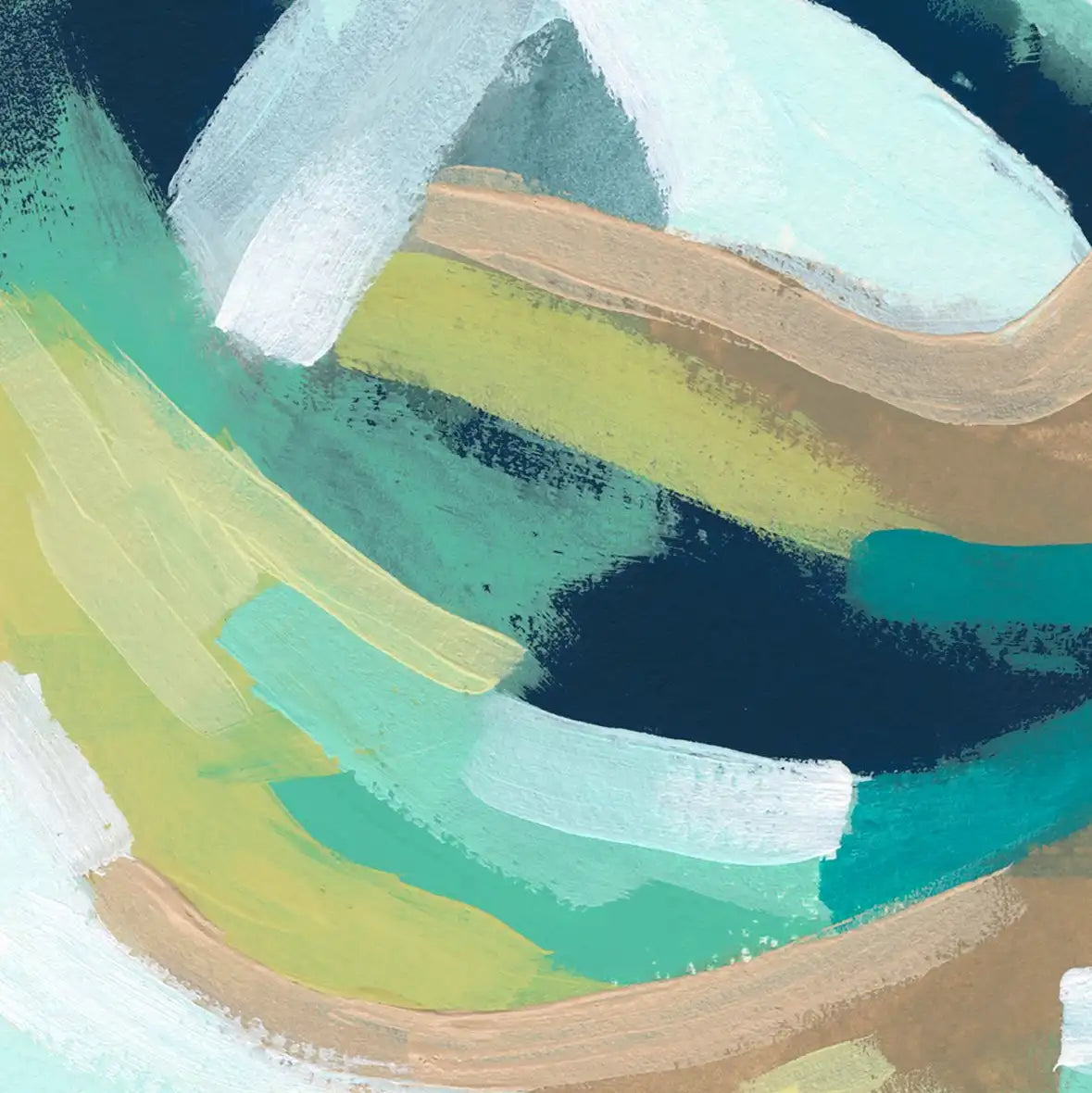 Teal Swirl Abstract IV Wall Art