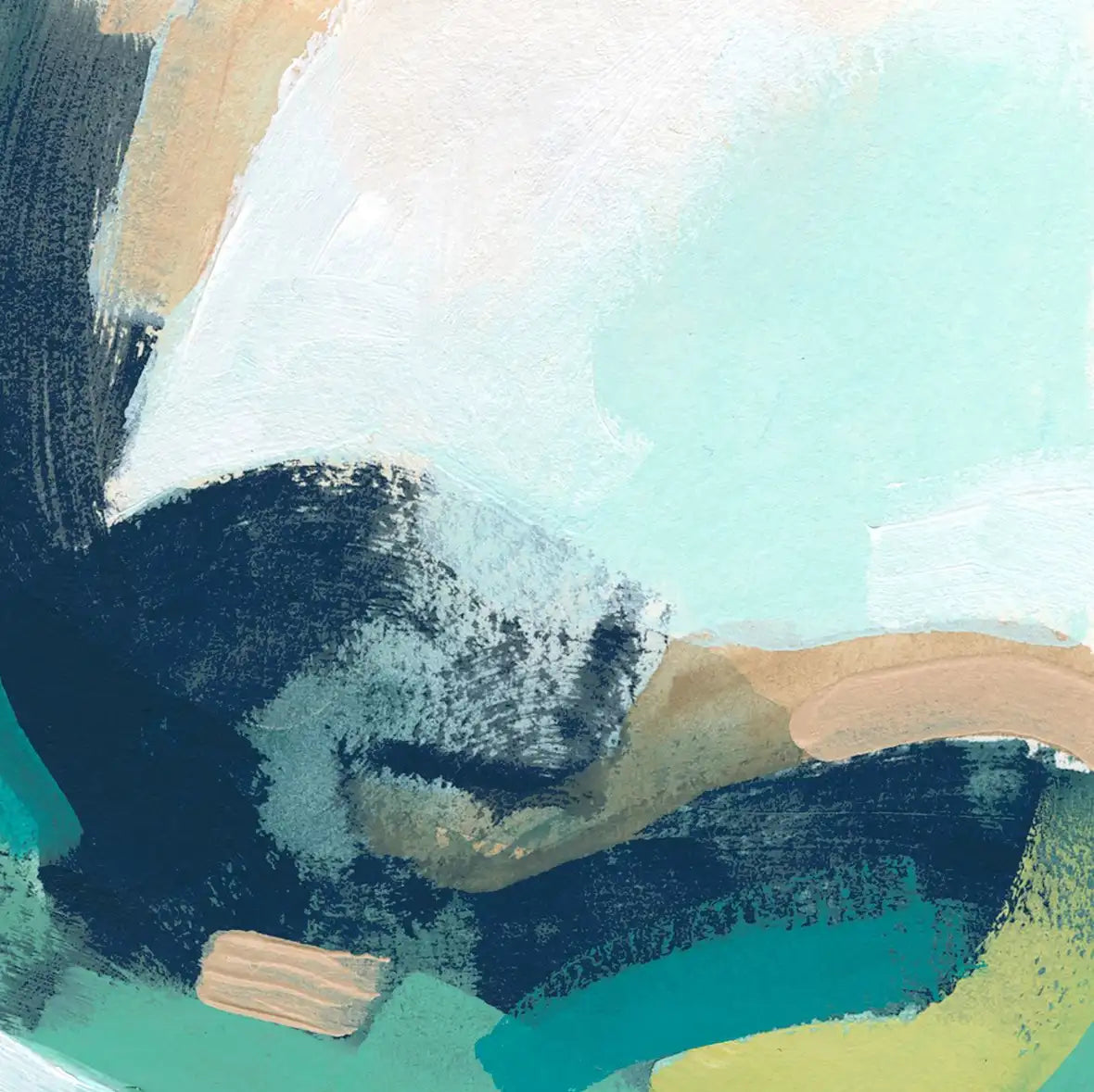 Teal Swirl Abstract IV Wall Art