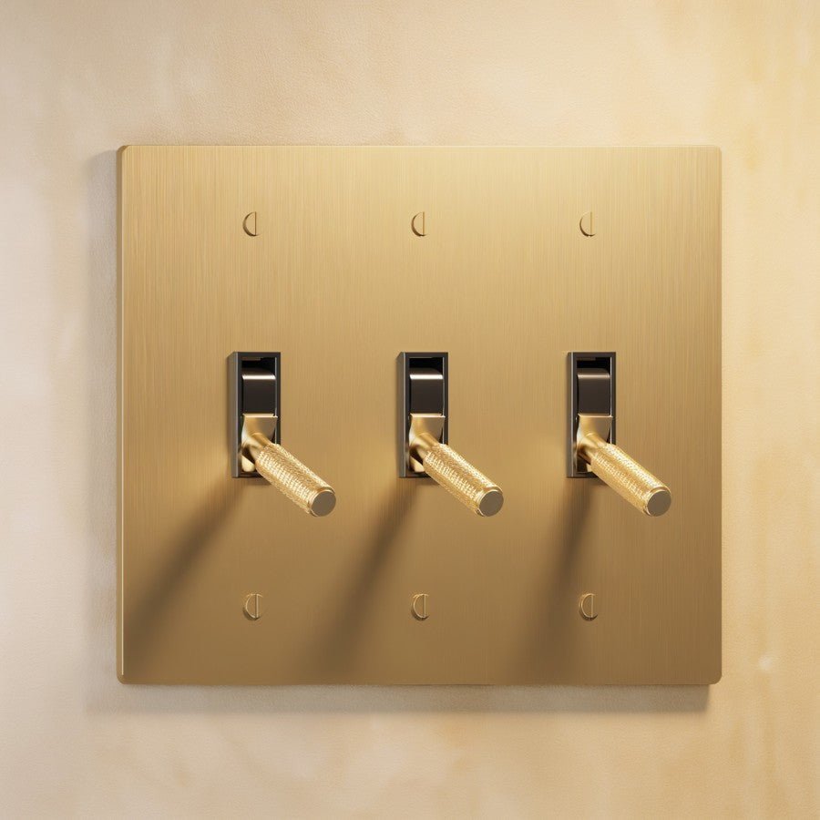 The Architectural Brass 4-Way Toggle Switch (1 to 5 Gang) - Open Box