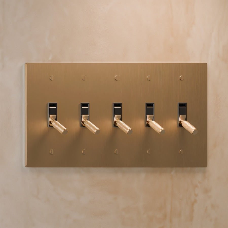 The Architectural Brass 4-Way Toggle Switch (1 to 5 Gang) - Open Box