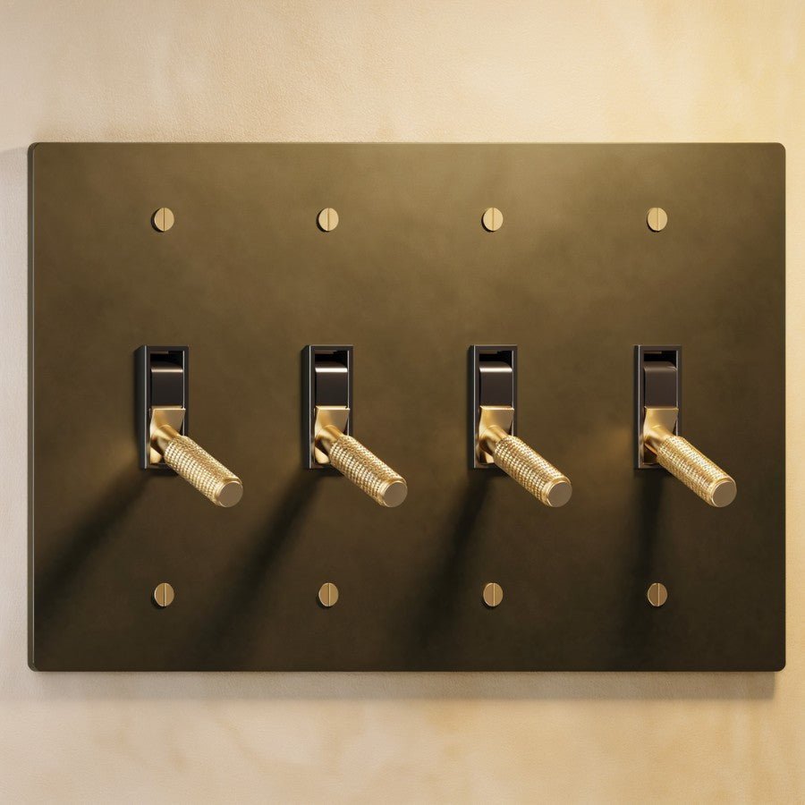 The Architectural Brass 4-Way Toggle Switch (1 to 5 Gang) - Open Box