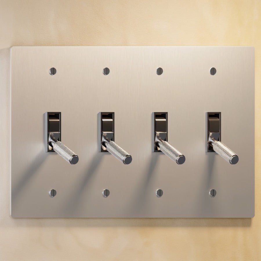 The Architectural Brass 4-Way Toggle Switch (1 to 5 Gang) - Open Box