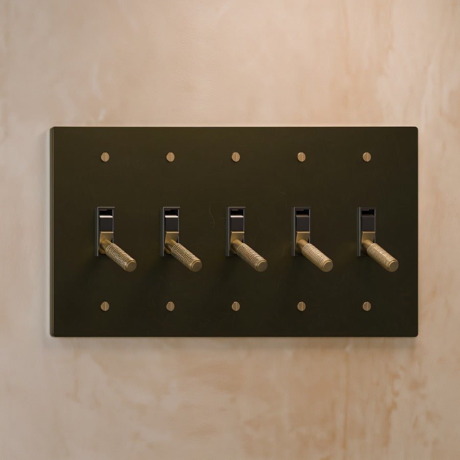 The Architectural Brass 4-Way Toggle Switch (1 to 5 Gang) - Open Box