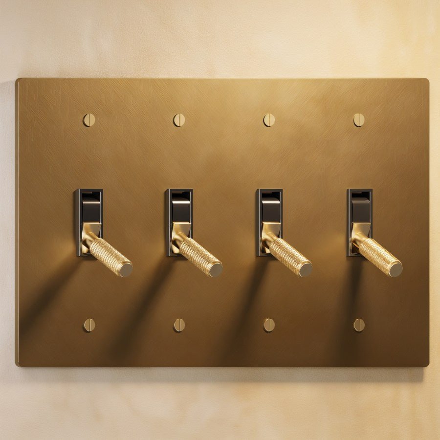 The Architectural Brass 4-Way Toggle Switch (1 to 5 Gang) - Open Box