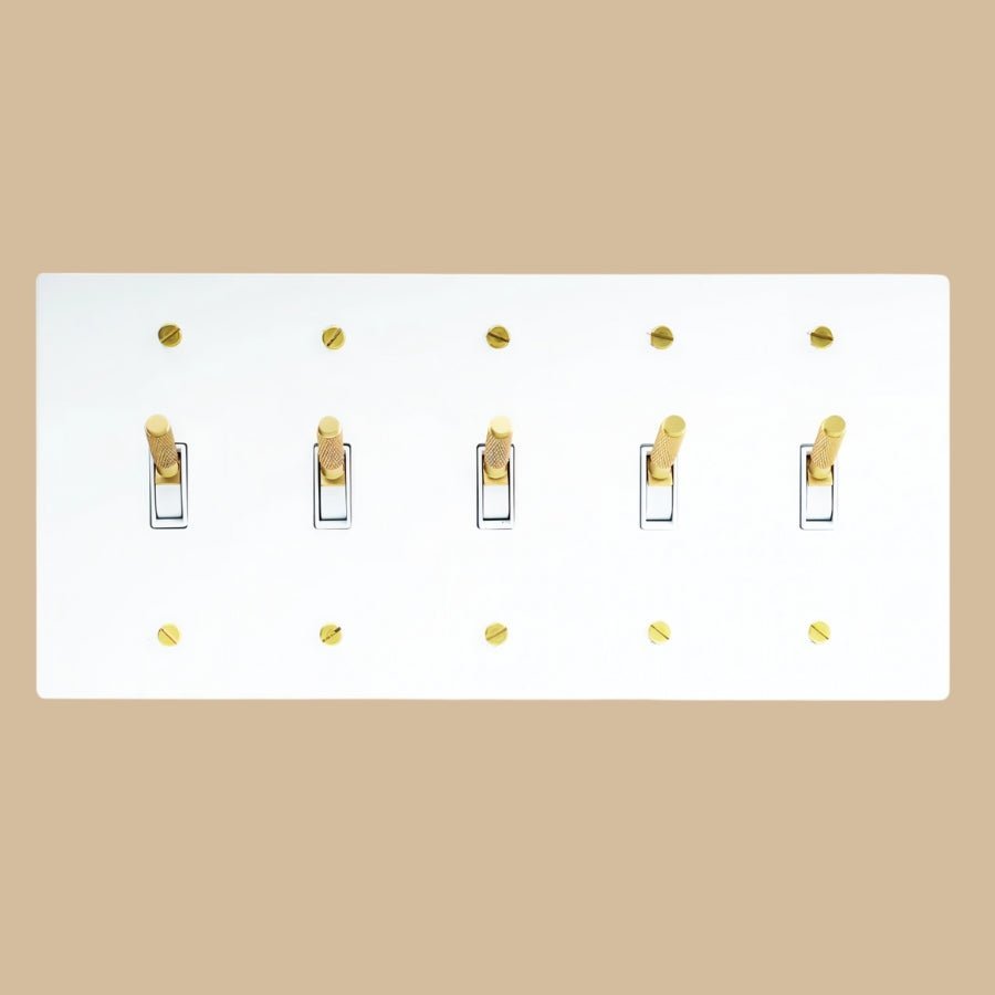 The Architectural Brass 4-Way Toggle Switch (1 to 5 Gang) - Open Box