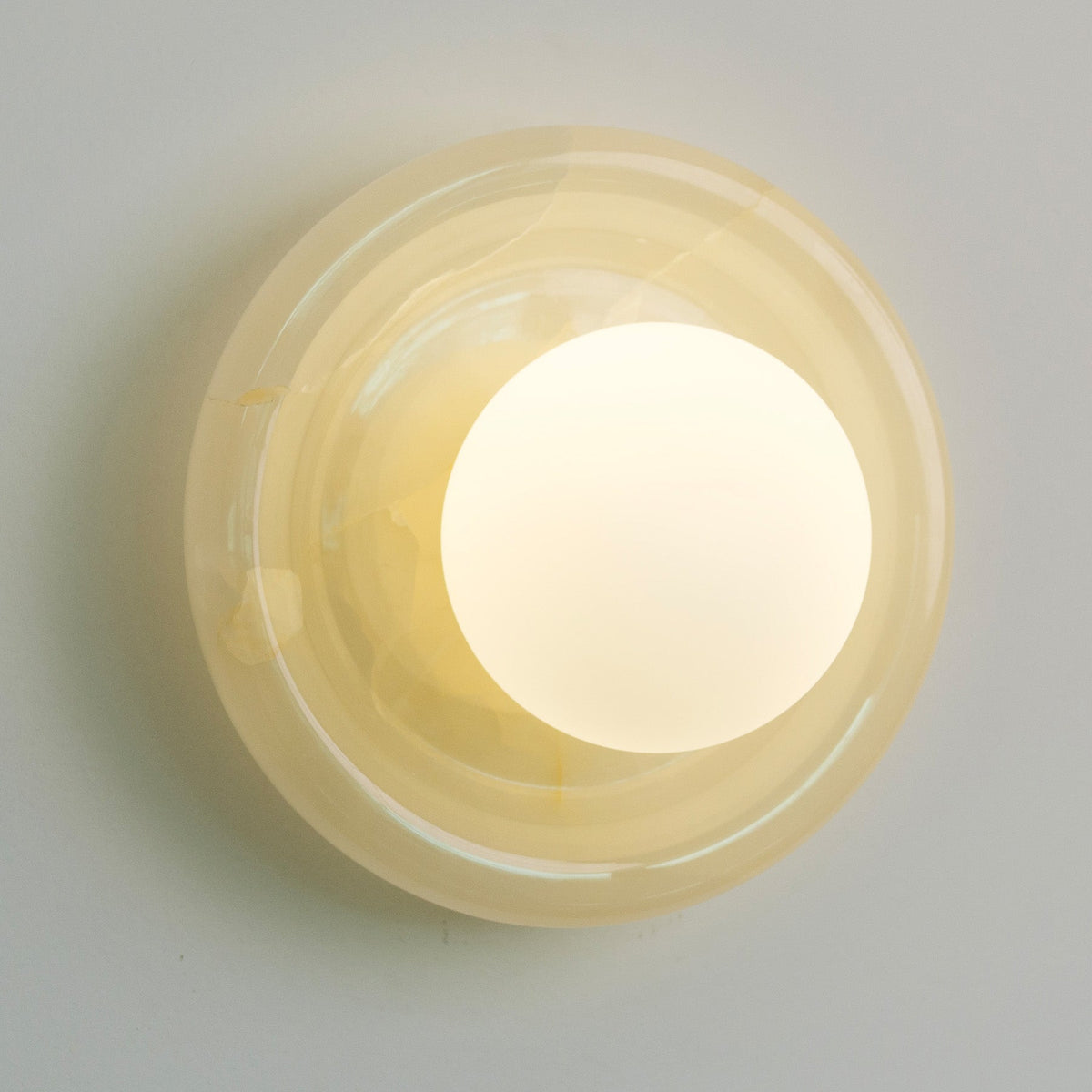 Nara Alabaster cloud stone bubble plate wall Light / sconce