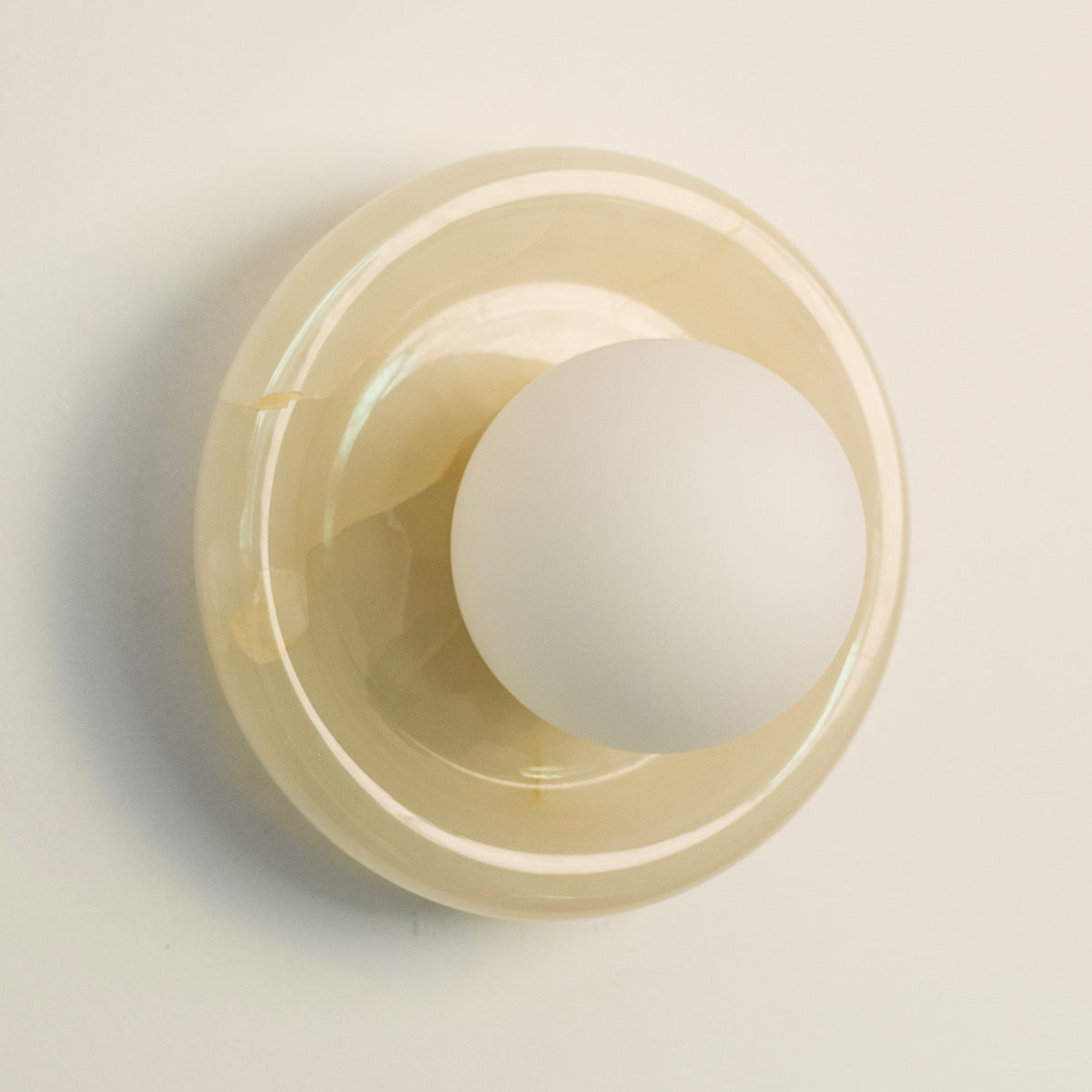 Nara Alabaster cloud stone bubble plate wall Light / sconce