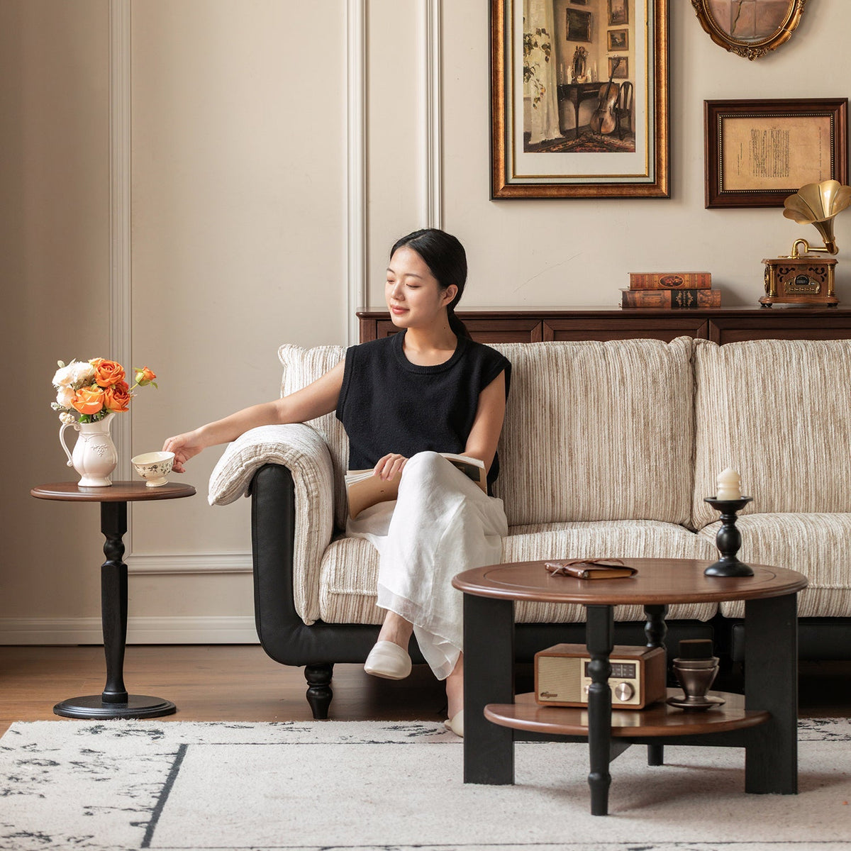 Japandi Ash Wood Coffee Table Set MONA
