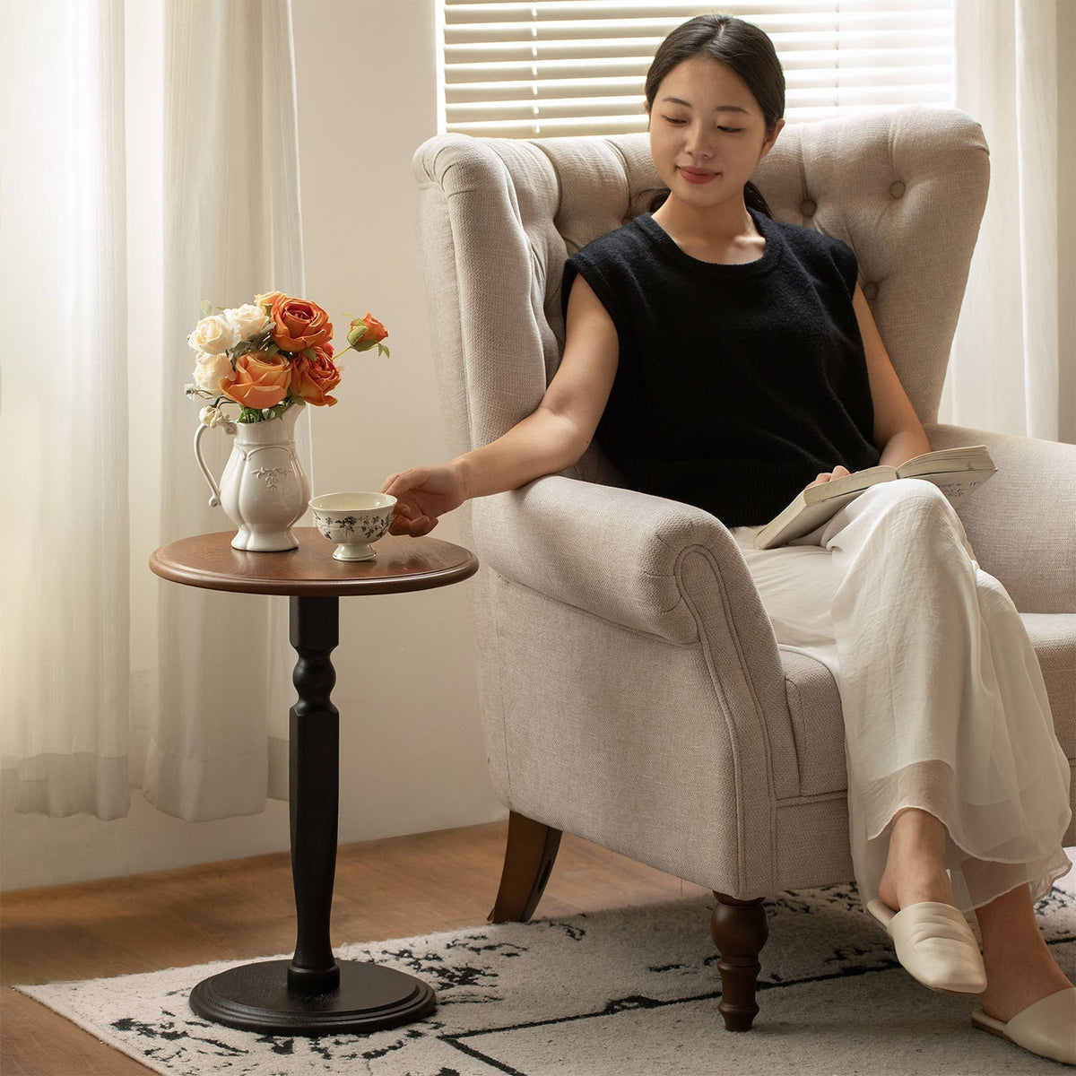 Japandi Ash Wood Coffee Table Set MONA