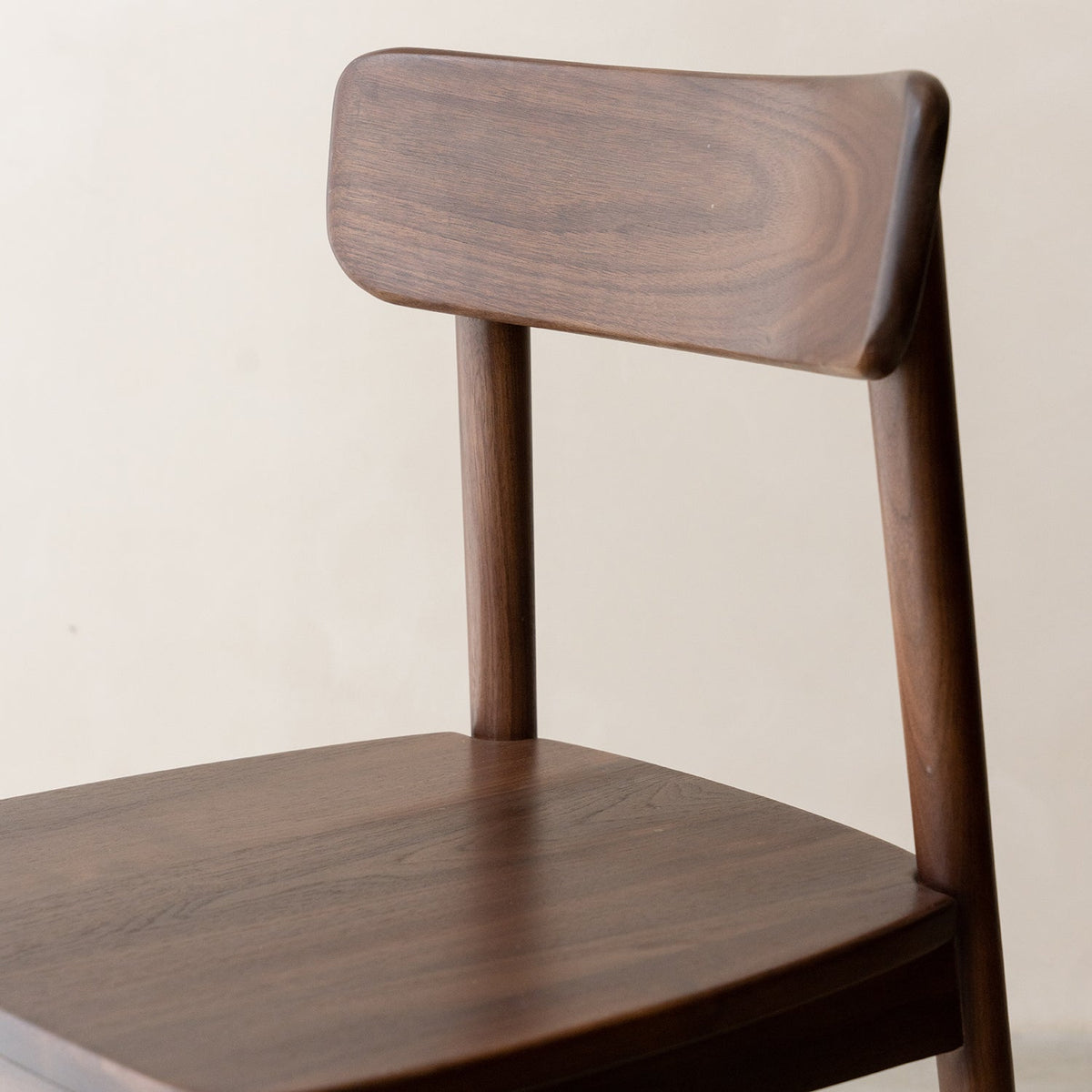 Japandi Walnut Wood Dining Chair GREEN
