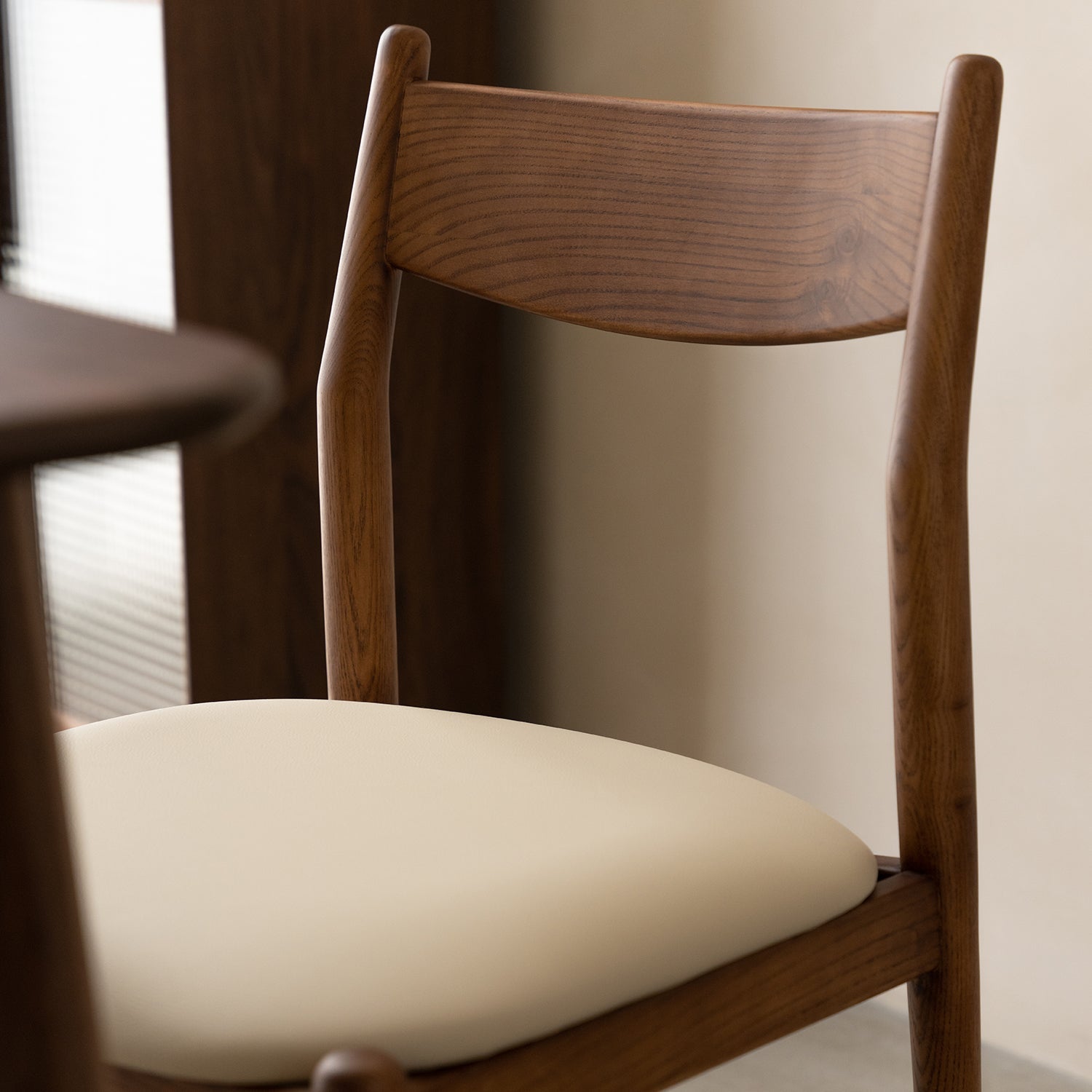Japandi Walnut Wood Dining Chair PUREA
