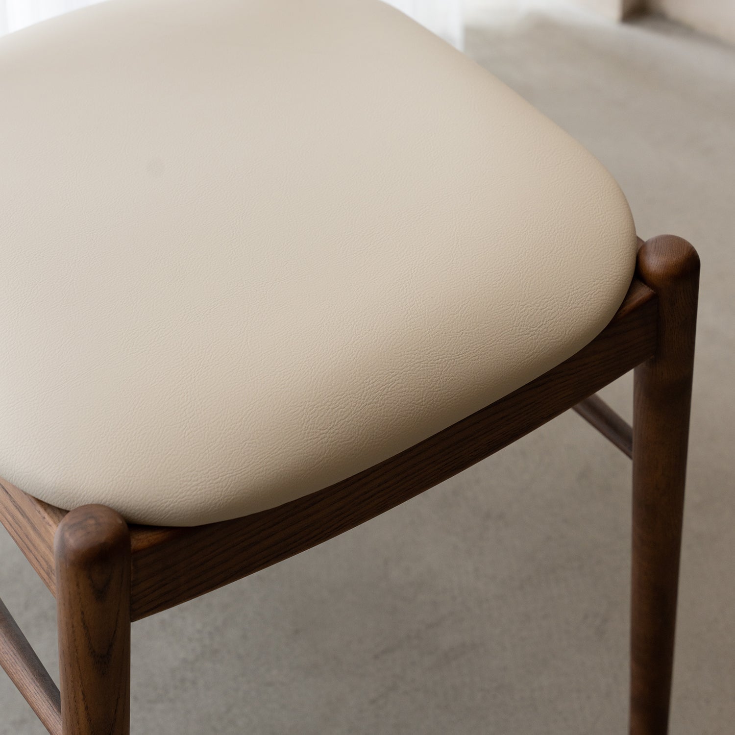 Japandi Walnut Wood Dining Chair PUREA