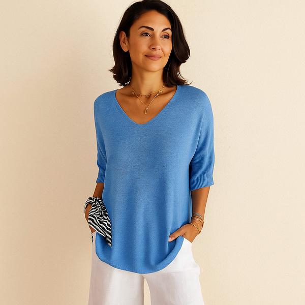Haut en tricot col V Margaux pour femme
