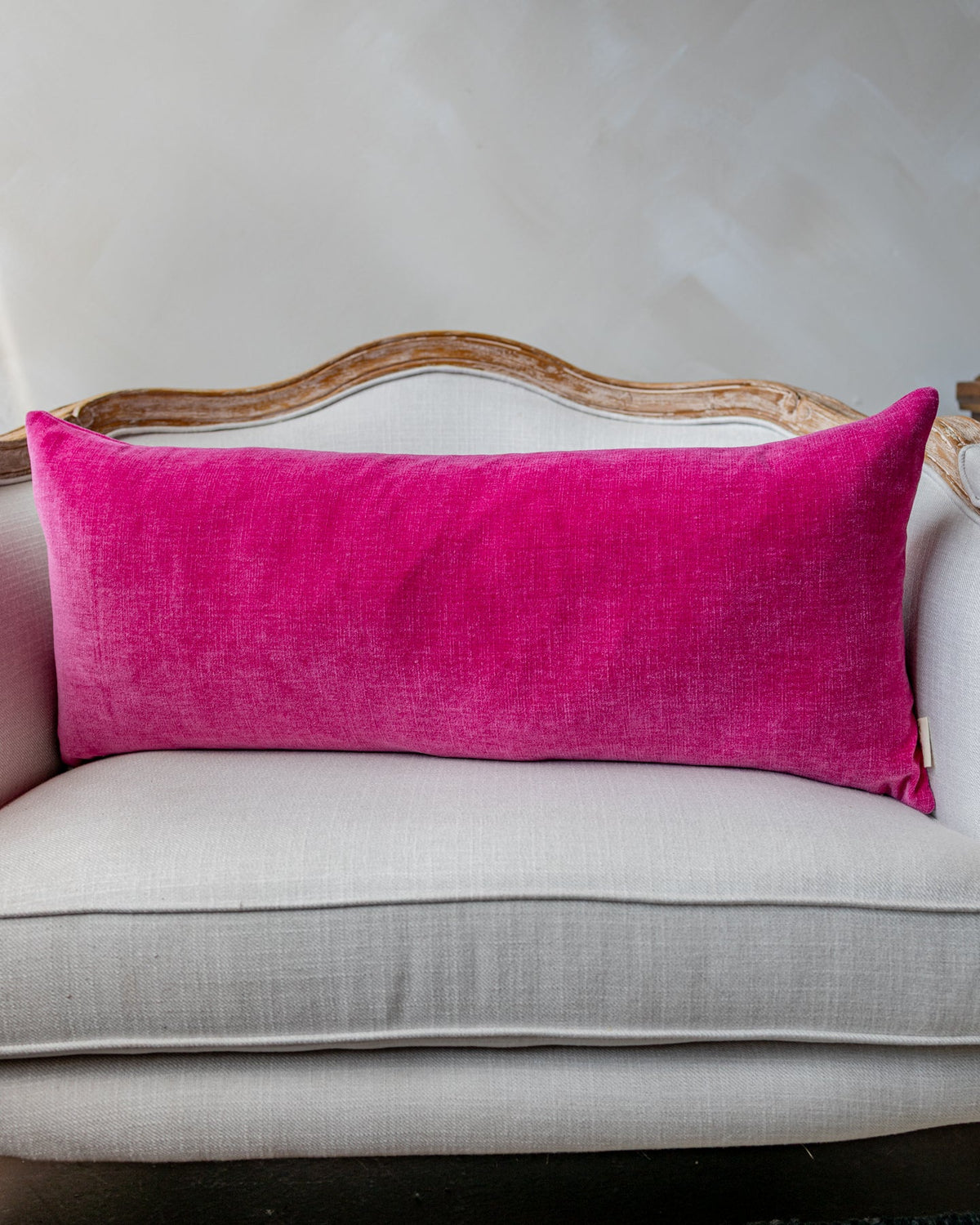 Elle Pink Velvet Lumbar Pillow