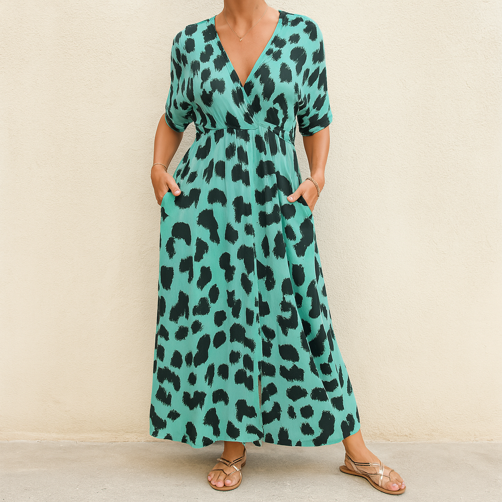 Robe bohème à imprimé panthère Meriam pour femme