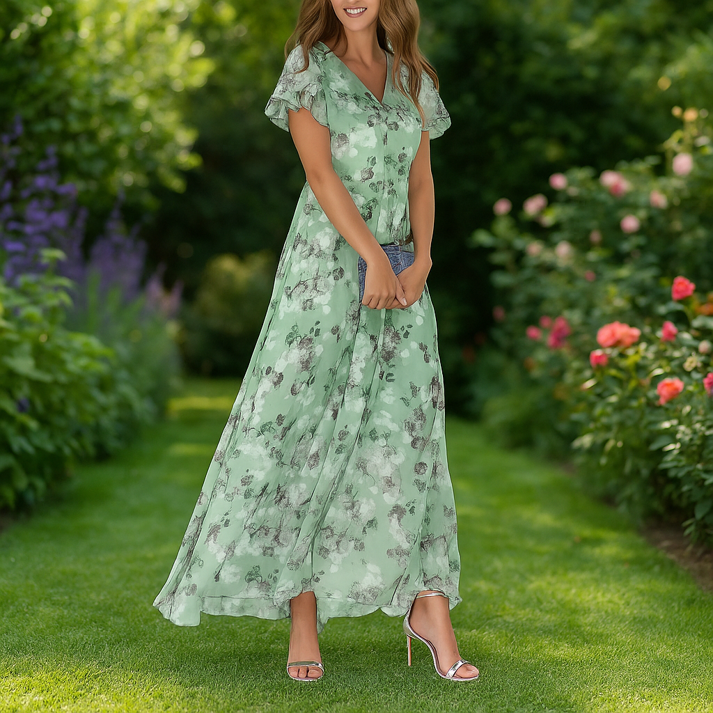Robe mi-longue colorée Kristina pour femme