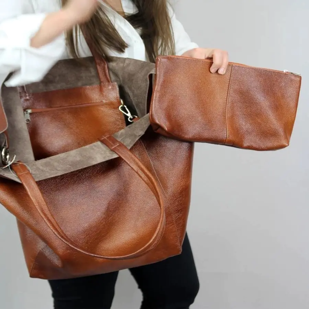 Razel | Women’s Vegan Leather Tote Bag | Large Shoulder Handbag