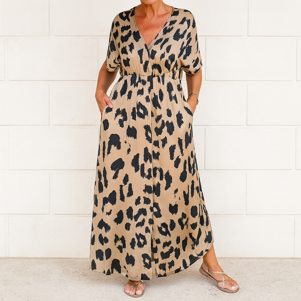 Robe bohème à imprimé panthère Meriam pour femme