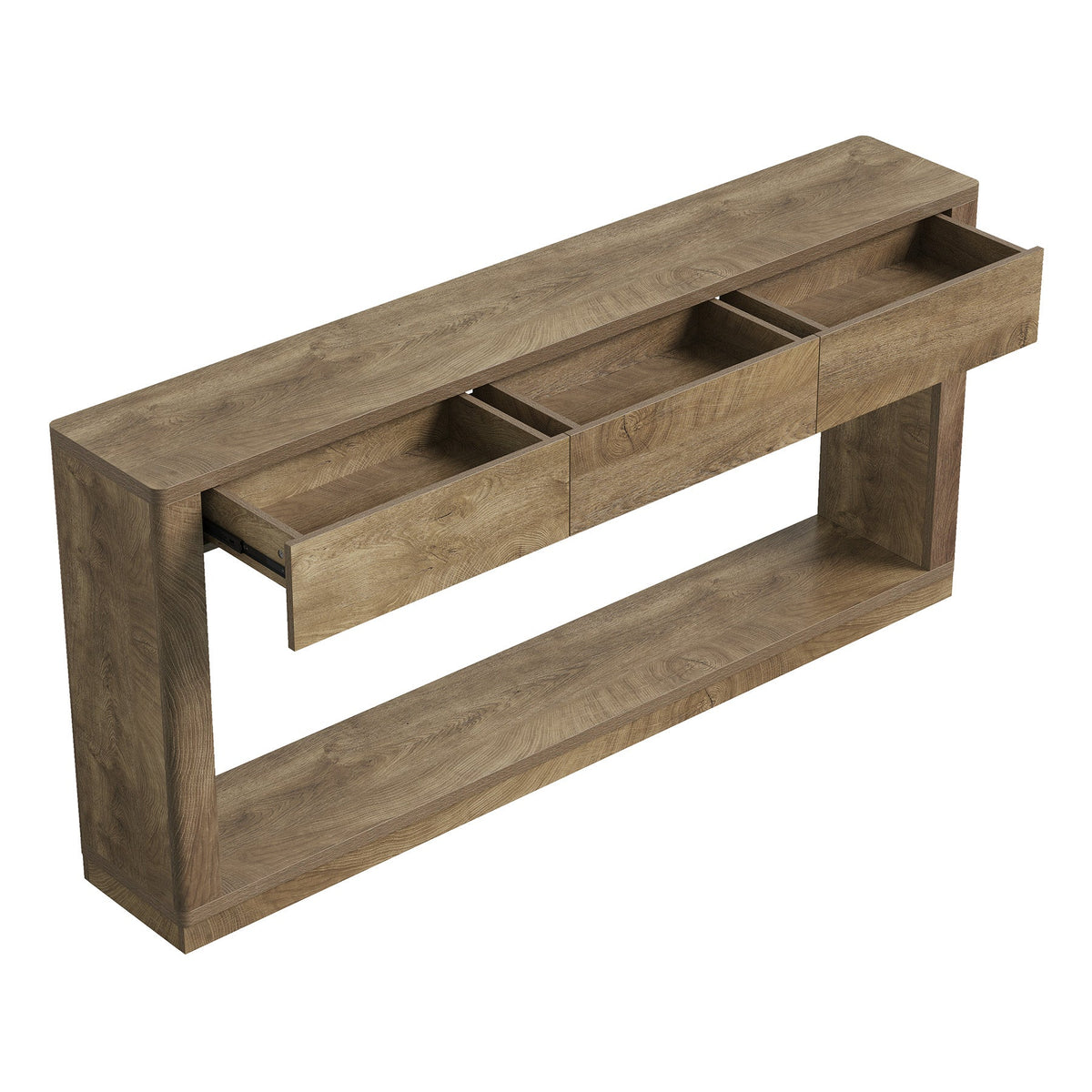 70.9" Console Table with 3-Drawer, Long Sofa Table with Open Storage Shelf for Entryway
