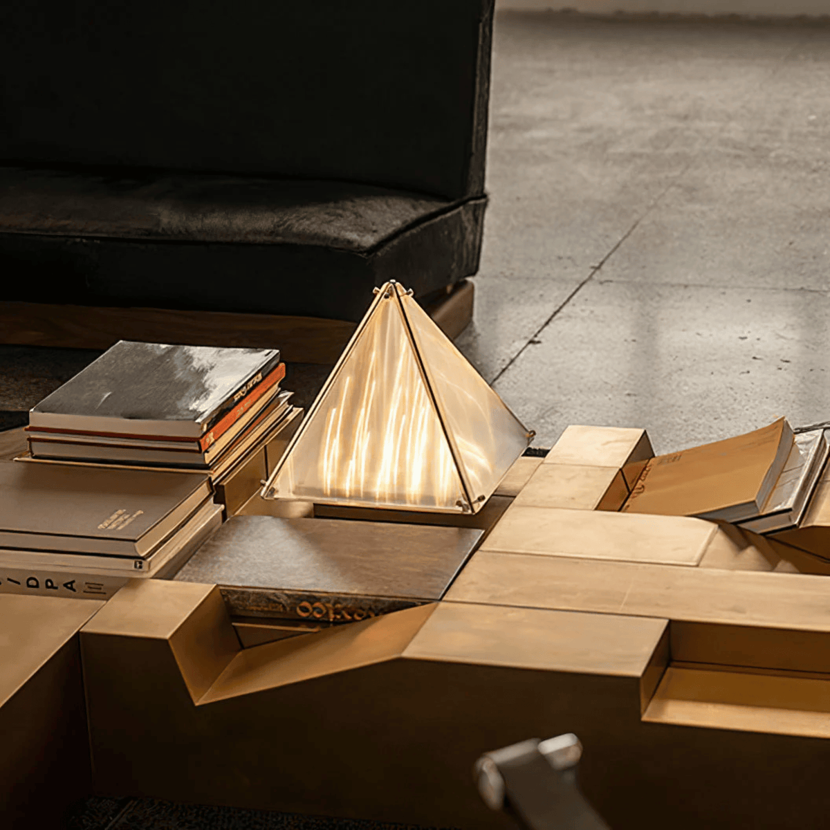 Pyramid Glass Table Lamp