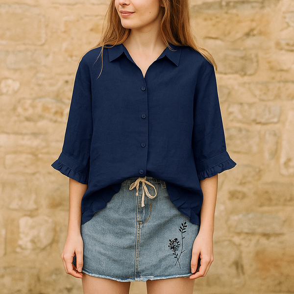 Chemise élégante en coton printemps-été Leah pour femme