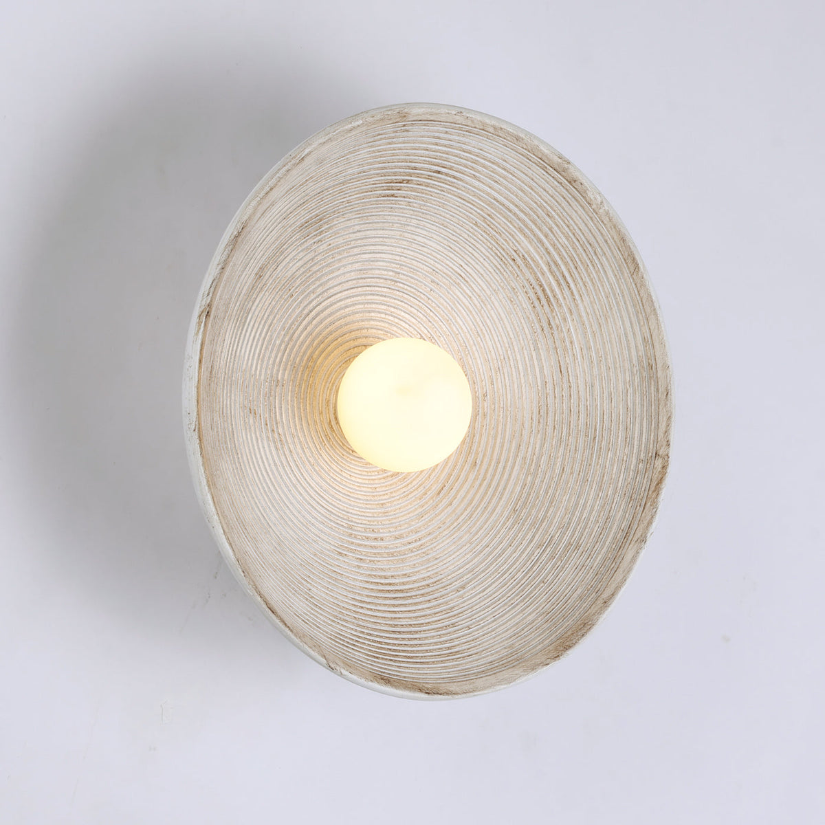 Longleaf Wooden Texture Plate Wall Light In White