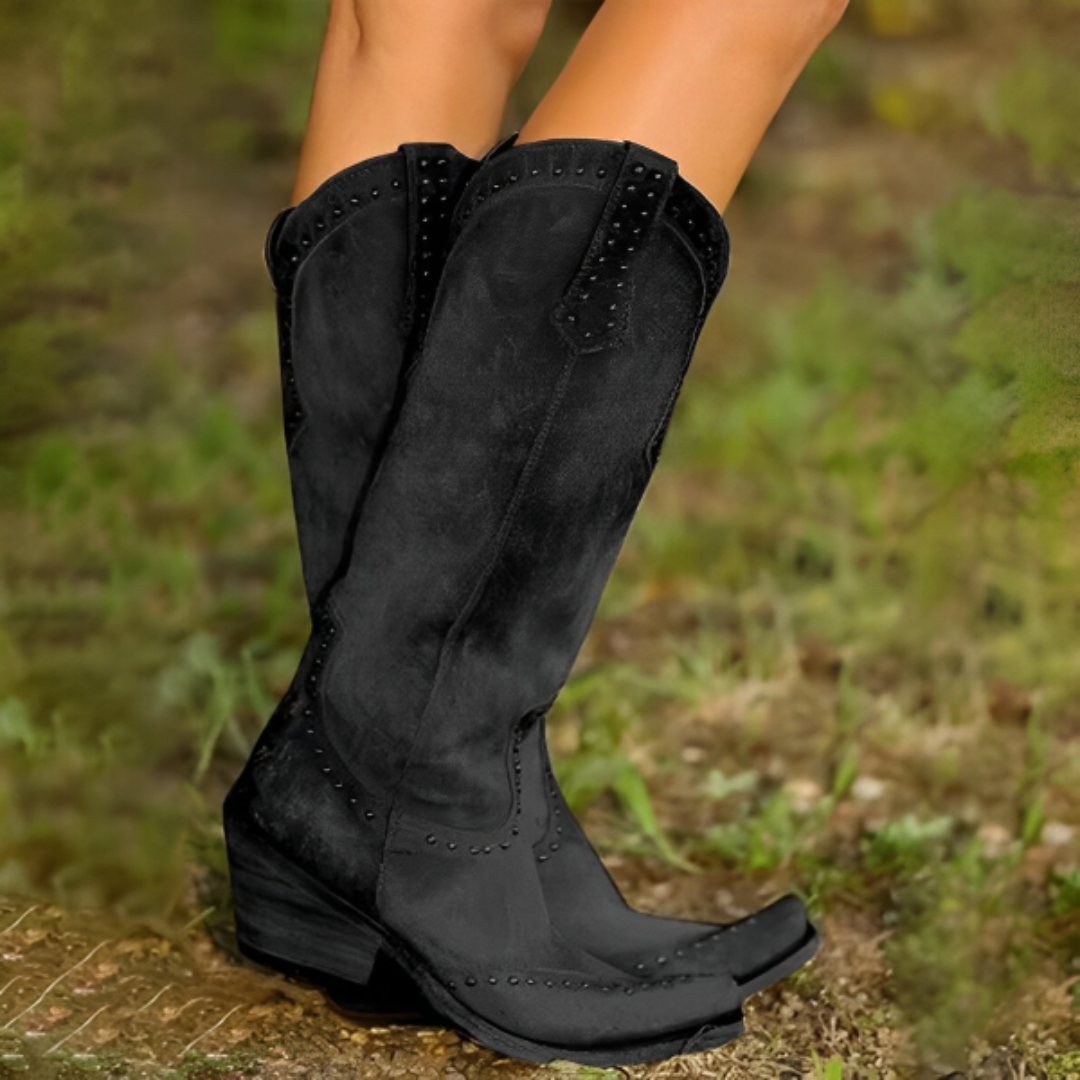 Czarina | Women’s Leather Studded Boots | Cowboy