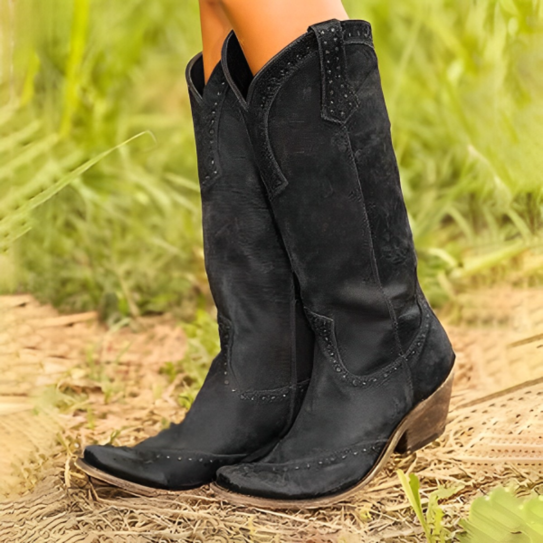 Czarina | Women’s Leather Studded Boots | Cowboy