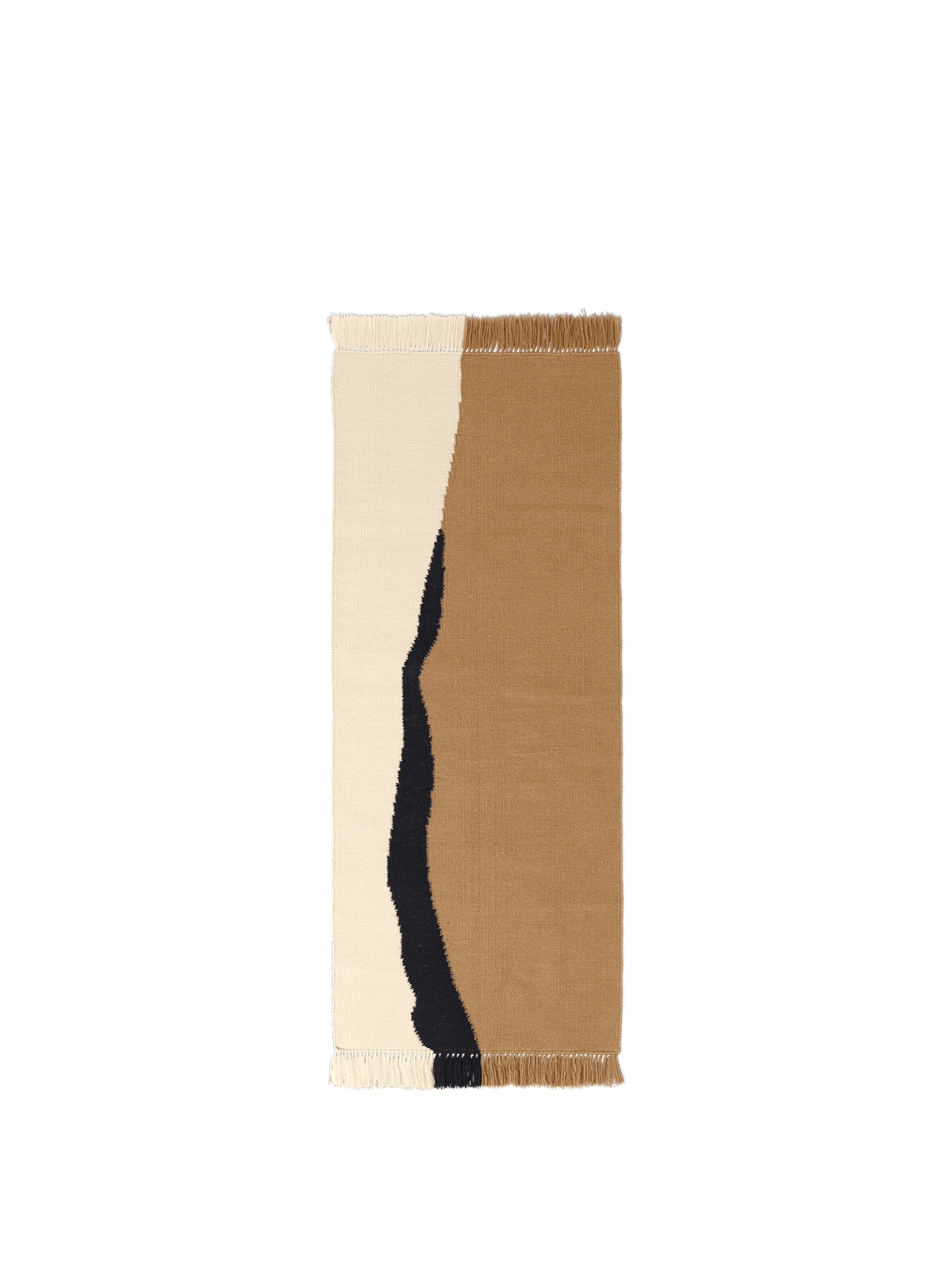 Soil Kelim Runner, Dark Sand/Off-white