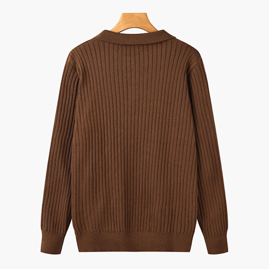 Serio | Men’s Long Sleeve Polo Shirt | Ribbed Cotton