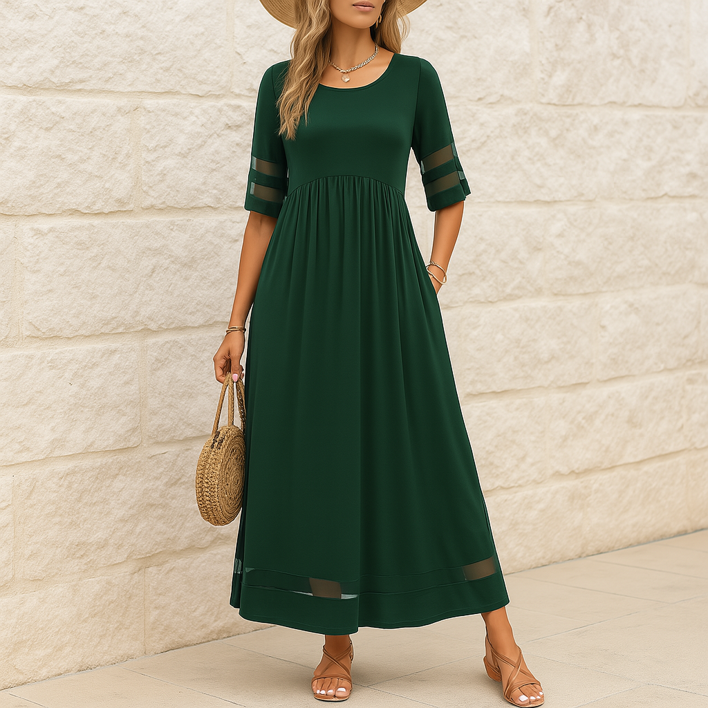 Robe élégante Sharon à encolure ronde pour femme