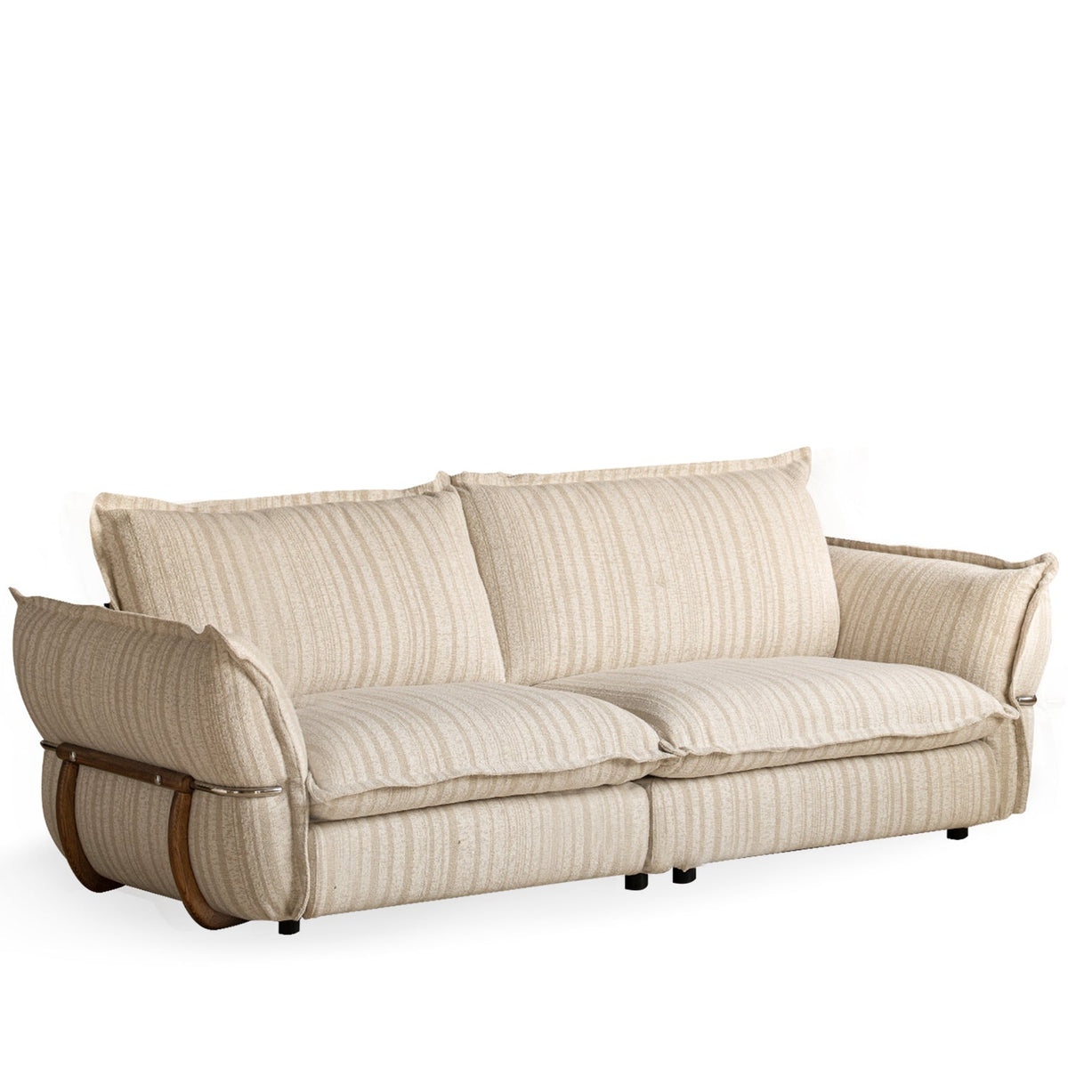 Cream Boucle Fabric 3 Seater Sofa CIRCLE