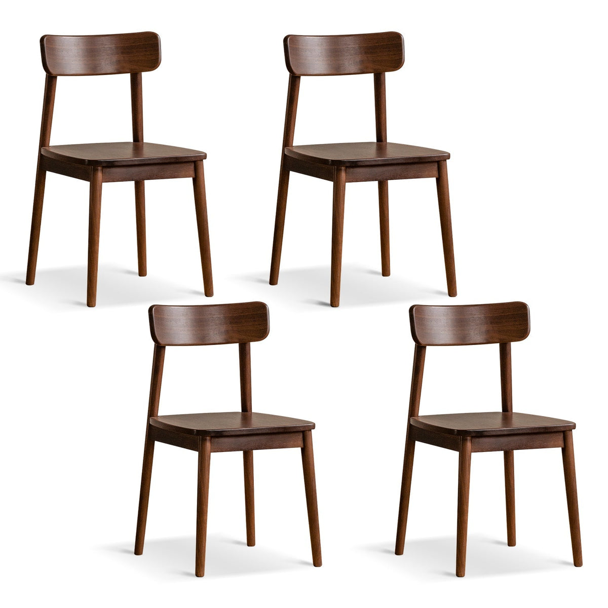 Japandi Walnut Wood Dining Chair GREEN