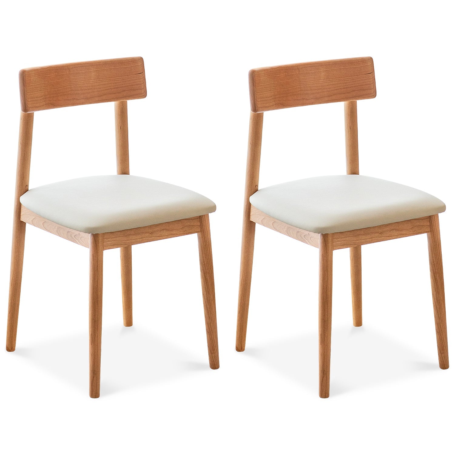 Scandinavian Cherry Wood Mixed Weave Fabric Dining Chair GREEN