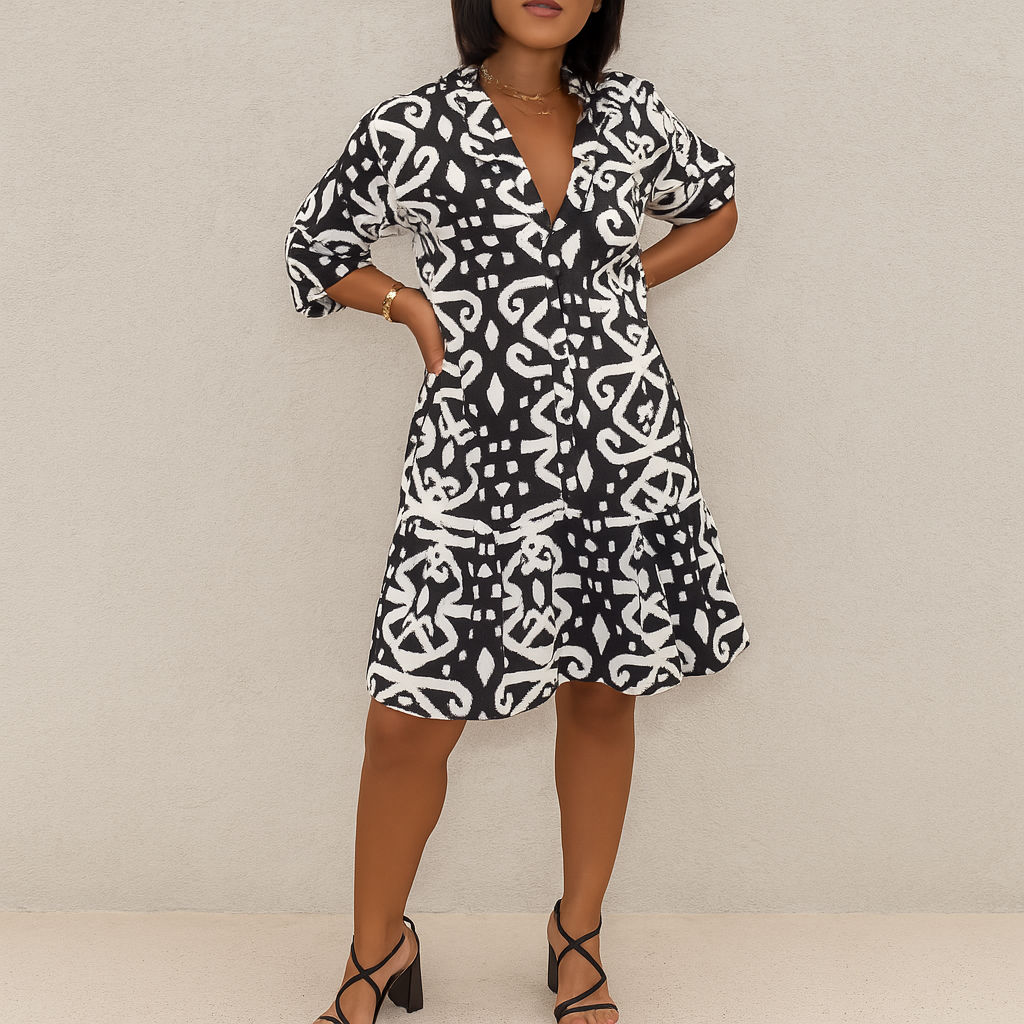 Jenela V-neck A-line Dress for Women