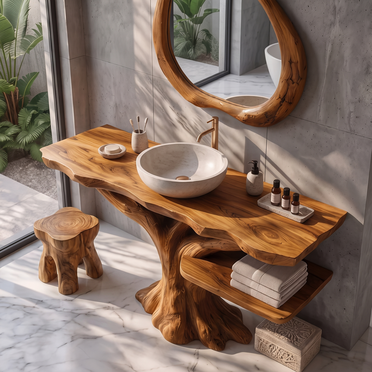 Gothic Halloween Bathroom Vanity With Lower Display Shelf For Bathroom SINLKIBRV344