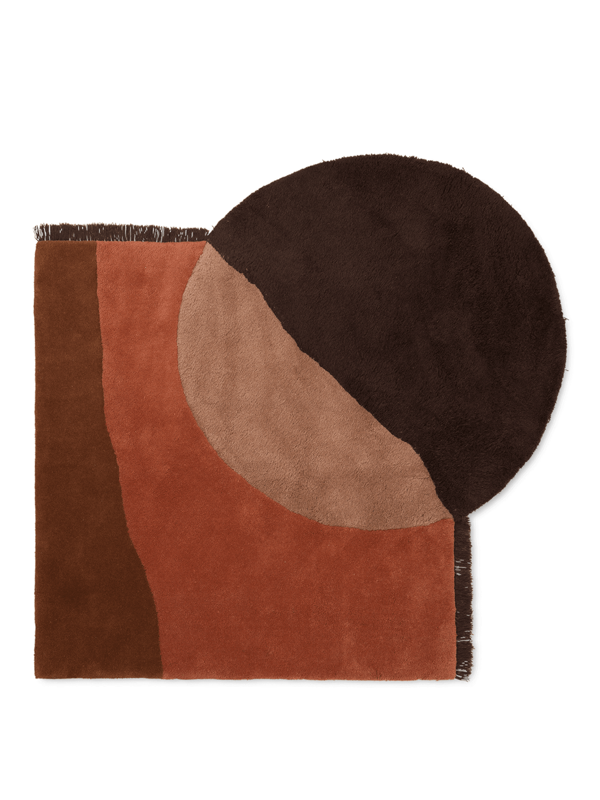 View Tufted Rug, Red Brown