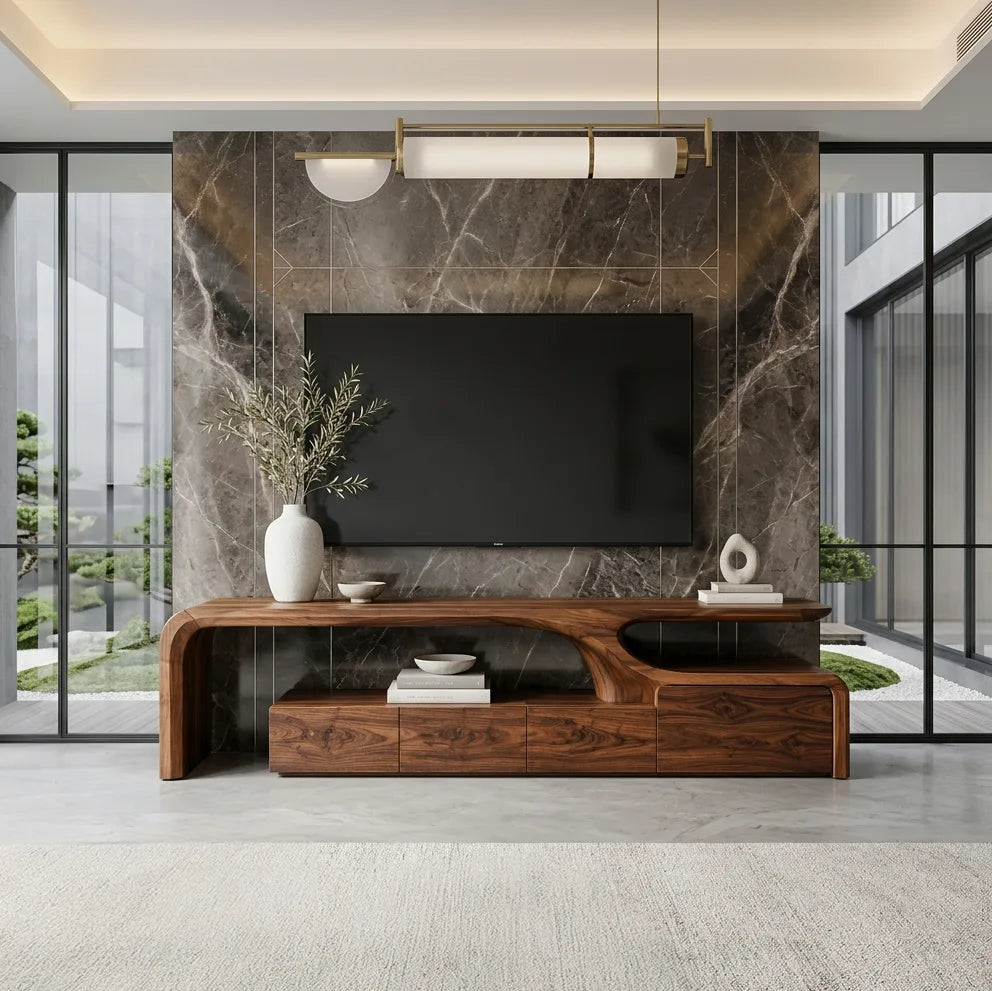 Contemporary Sculptural TV Console For Living Room RTNGHNTVC142